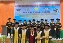 Wisuda Sarjana Strata Satu (S-1) STPK St. Benediktus Sorong, Mgr. Hilarion Datus Lega: “Keuskupan Manokwari-Sorong Berjanji untuk tetap memberikan dukungan penuh bagi keberlangsungan Pendidikan Tinggi di STPK St. Benediktus Sorong”