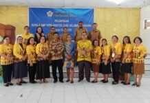 Direktur Sekretariat Eksekutif YPPK Fransiskus Asisi (SE’YPPK FA) Kota/Kabupaten Jayapura melantik Kepala SMP YPPK Kristus Juru Selamat Jayapura (KJS).