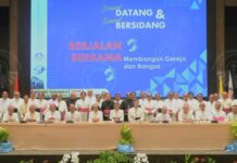 Ketua Konferensi Waligereja Indonesia, Mgr. Anton Bunjamin Subianto, OSC mengadakan Press Release Sidang Tahunan KWI Para Uskup Indonesia yang bersidang dari tanggal 7-13 November 2024