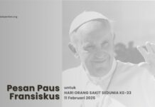 Pesan Paus Fransiskus Untuk Hari Orang Sakit Sedunia Ke-33, 11 Februari 2025